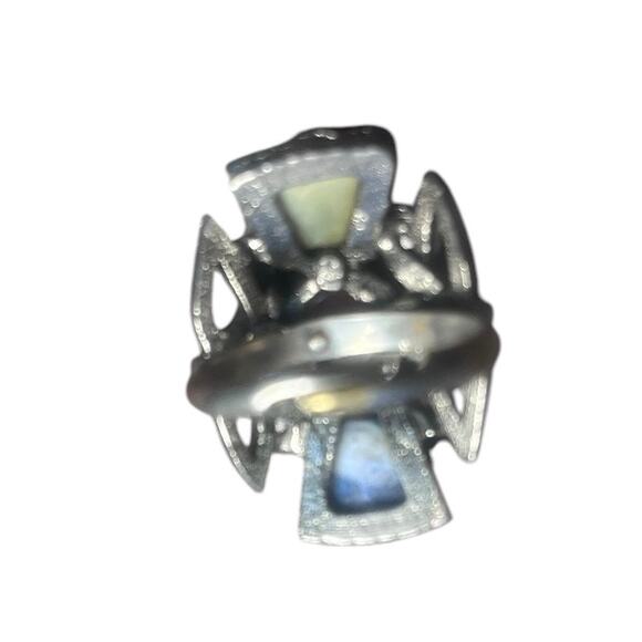 Vintage Celtic Carnelian and Agate Ring with Adjustable Shank Size 7 - Picture 6 of 6